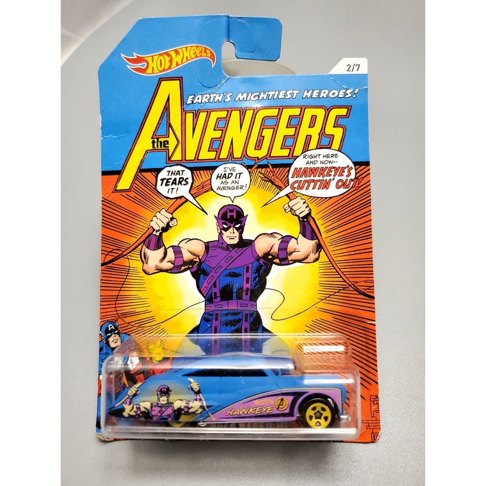 1:64 HOT WHEELS MARVEL THE AVENGERS HAWKEYE PURPLE PASSION 2/7 2017 * NEW *